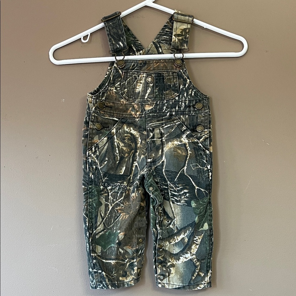 Cabela's Green Camo Kids Overalls Jumpsuit 6 months Brown Camouflage